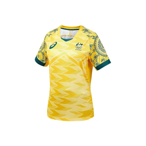 Asics Australian Olympic Team Series TEAM AUSTRALIA OLYMPIC REPLICA FOOTBALL TEE T-Shirt Unisex Gold