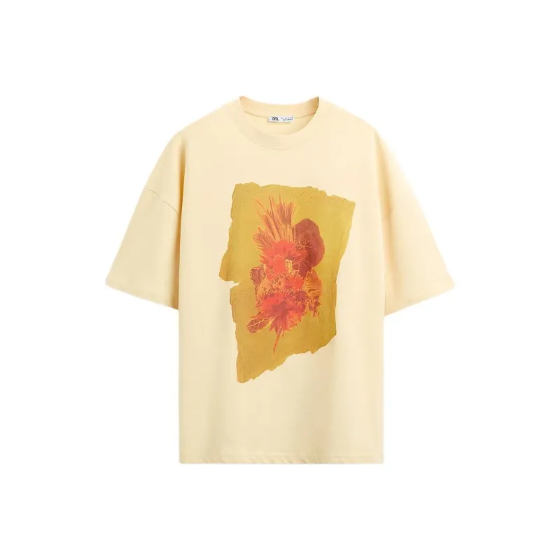 ZARA T Shirts Men Orange-0