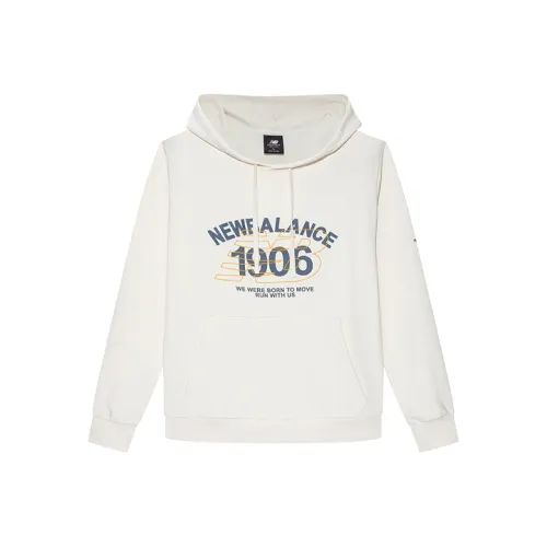 New Balance Sweatshirts Men Cream White