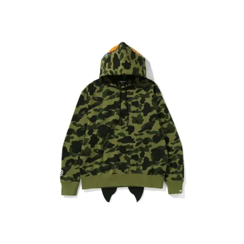 A BATHING APE Ultimate 1st Camo Ponr Shark Half Zip Raglan Pullover Hoodie