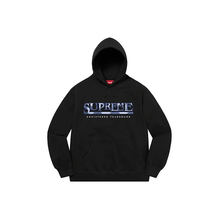 Supreme Denim Logo Hooded Sweatshirt-0