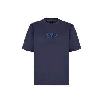 FENDI Logo Embroidered Short Sleeved T Shirt