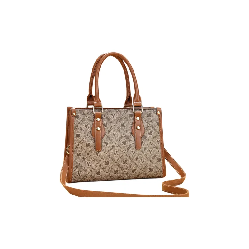 Weymond PU Tote Shoulder Bag Crossbody Bag Handbag Women's Coffee/Earth Yellow/Champagne-4
