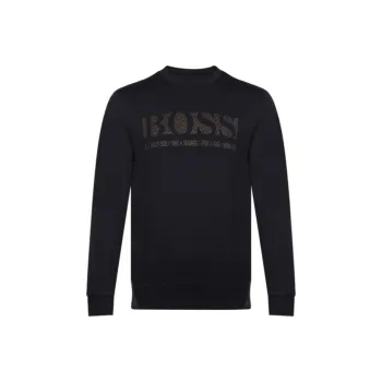 HUGO BOSS Men Slim fit Crewneck Salbo Iconic Sweatshirt Black