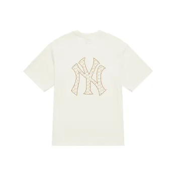MLB Monogram NEW YORK YANKEES SS25 T Shirt Unisex Cream