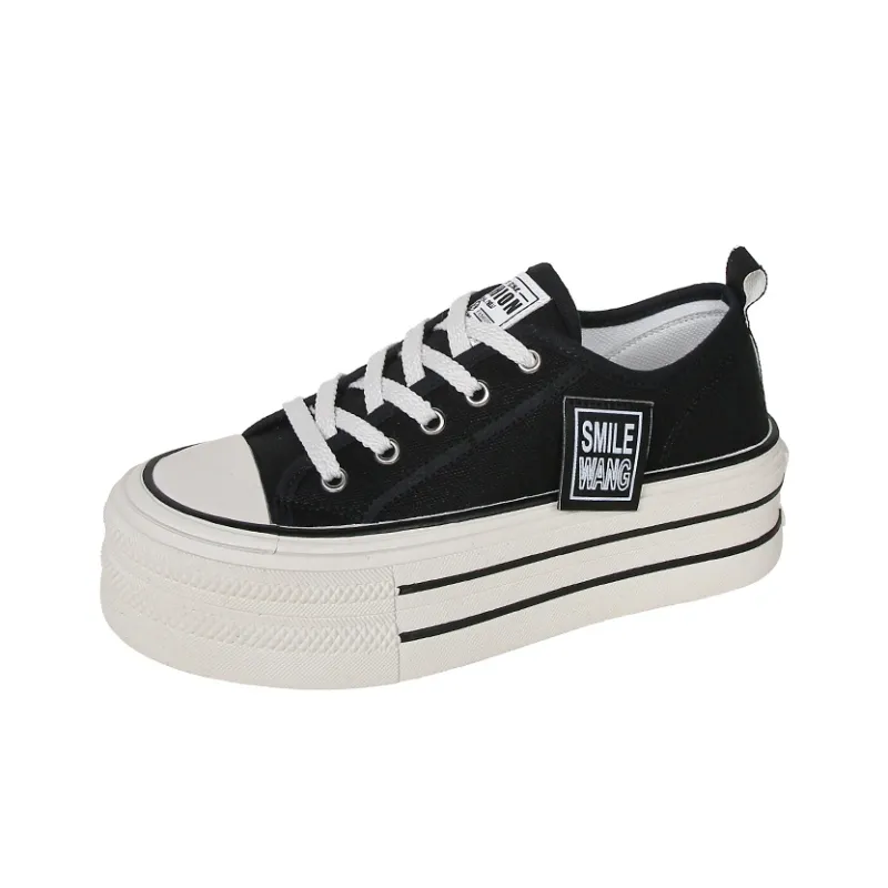BINGO DUCK Slip Resistant Height Increasing Low Top Canvas Shoes Women's-6
