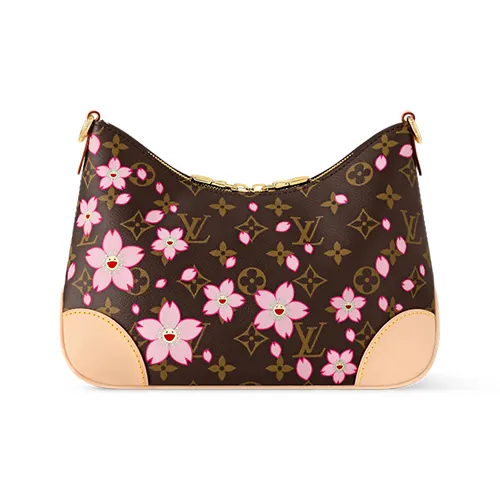 LOUIS VUITTON Takashi Murakami Collaboration Boulogne Leather Croissant Bag Handbag, Shoulder Bag Women's Brown-2