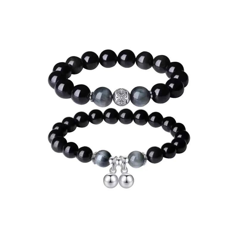 ZUIWENGLANGYASHANWENCHUANG Obsidian Bracelets Unisex-0