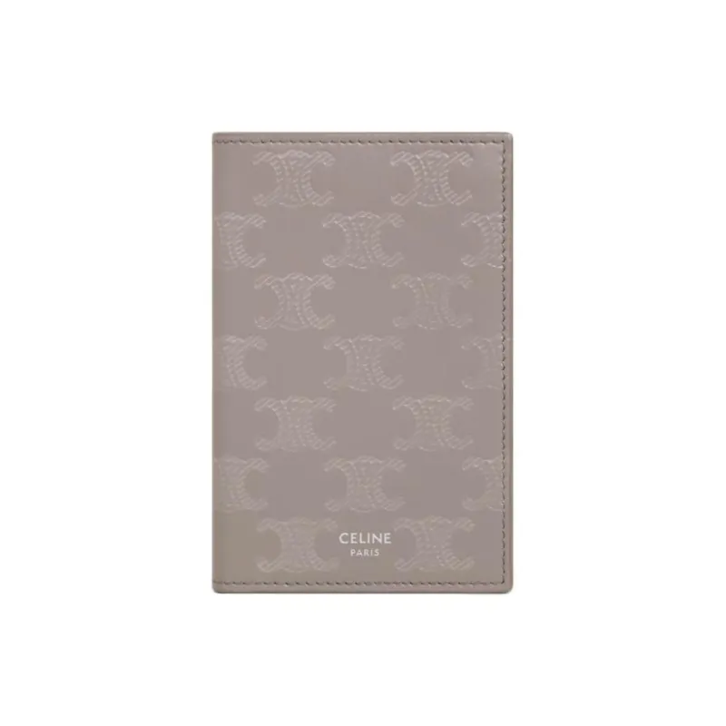 CELINE Triomphe Calfskin Card Holder Men's Smoke Gray-0