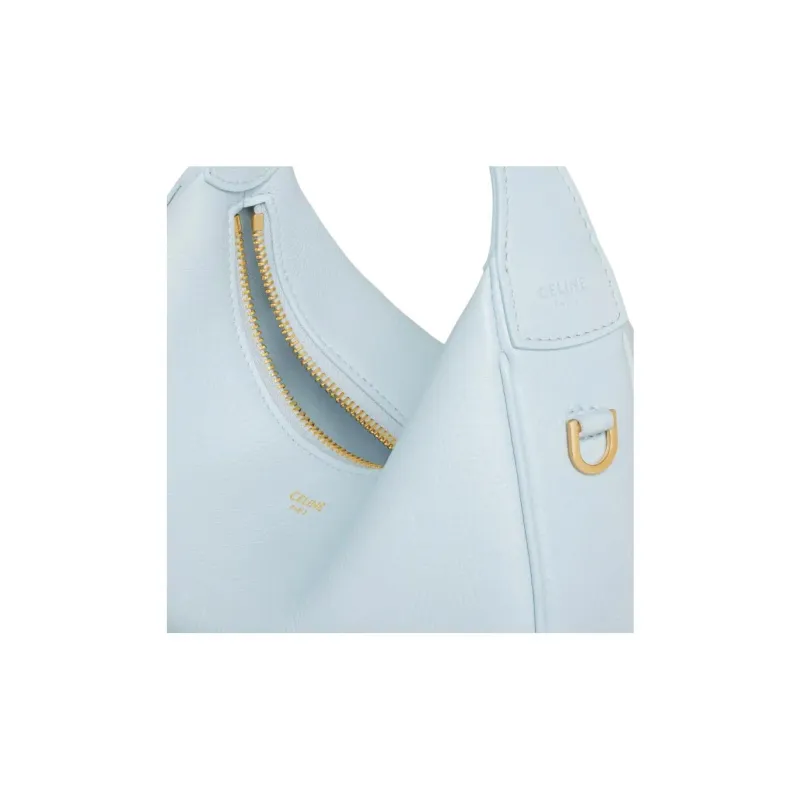 CELINE Cow Leather Crossbody One Shoulder Handbag Women's Glacier Blue-4