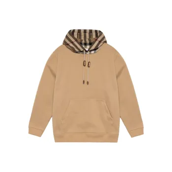 Burberry Check Hood Cotton Hoodie