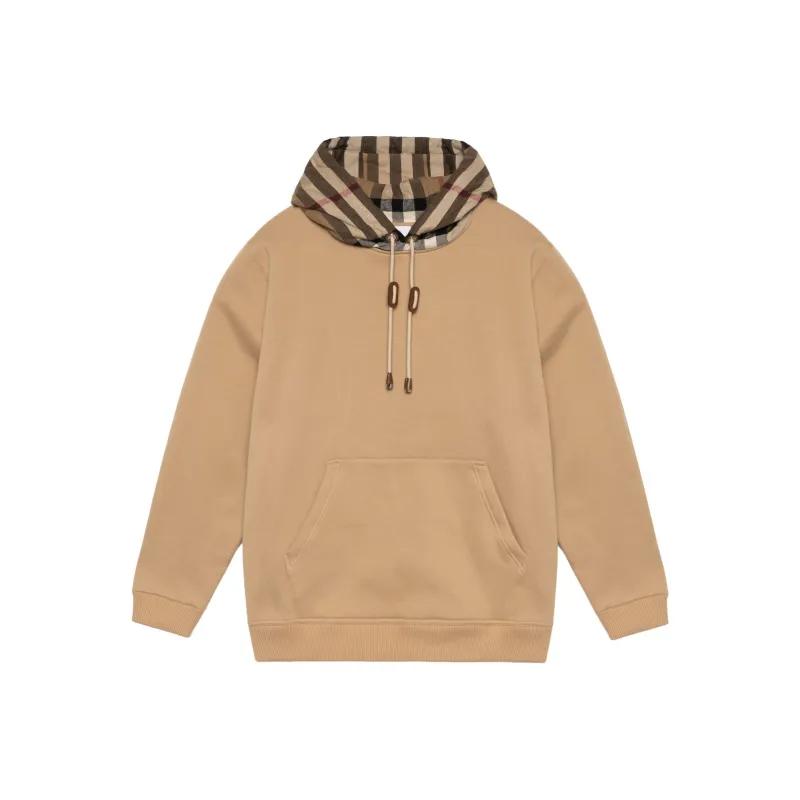 Burberry Check Hood Cotton Hoodie-0