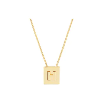 CELINE Alphabet H Necklace In Brass With Gold Finish