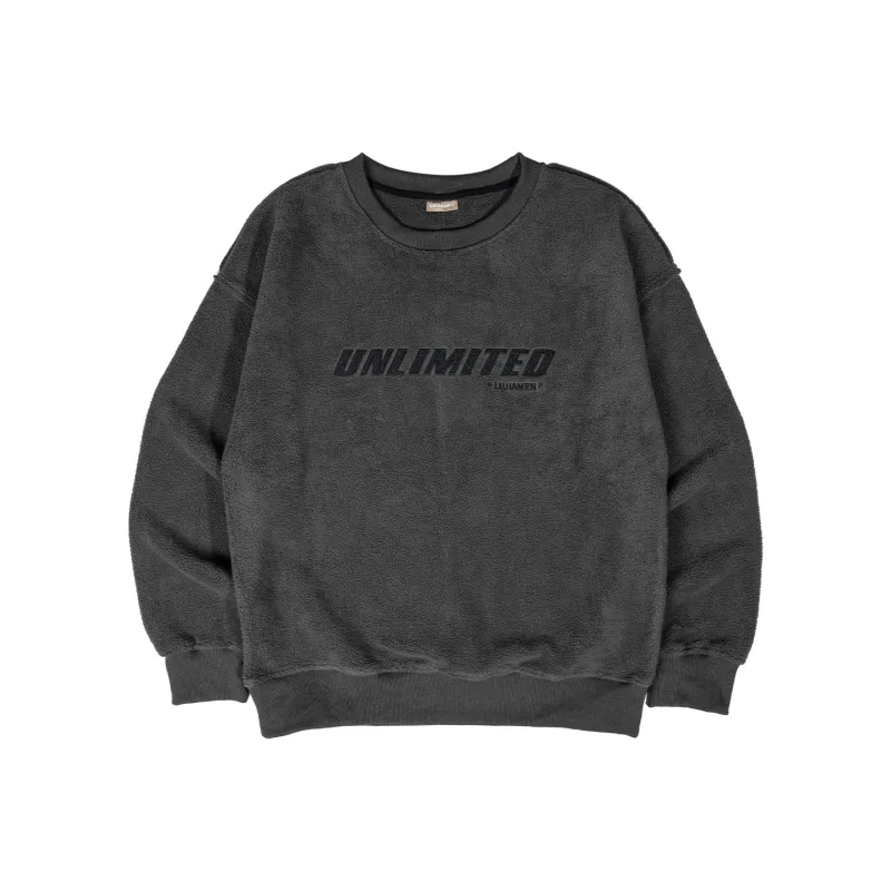 LUJIAMEN Crew Neck Loose Fit Regular Sweatshirt Men's Gray-0