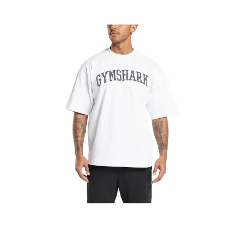 GYMSHARK Drop Shoulder Sleeve T Shirt Men's White
