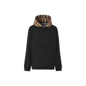 Burberry Hoodie With Check Hood