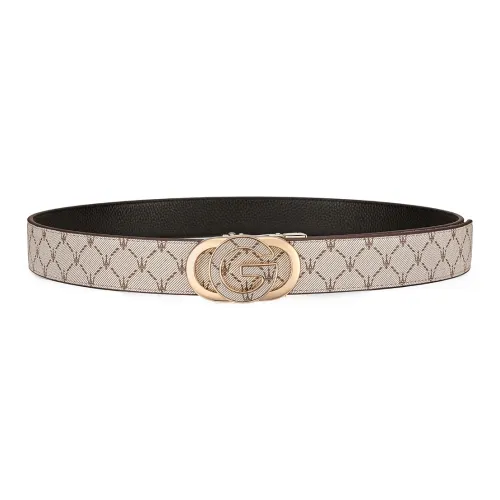 Maserati PVC With Cow Leather Belt Men's Apricot Width 3.55cm