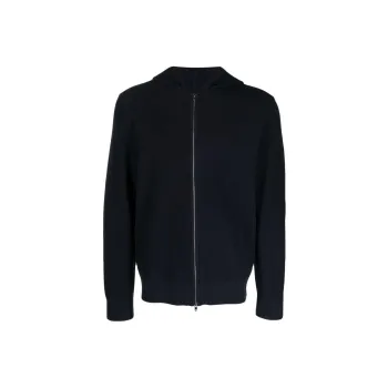 THEORY Zip Up Knitted Hoodie