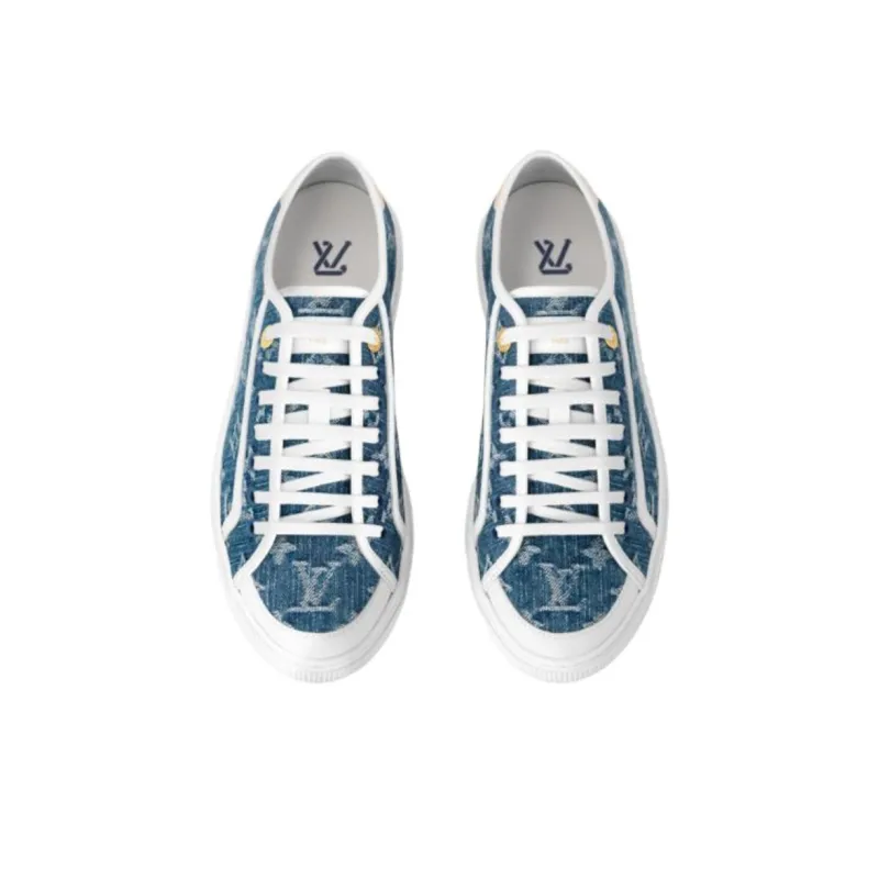 LOUIS VUITTON Lagoon Sneaker 25ss Spring Summer, Cookie Shoes Low Top Canvas Shoes Women's Blue-3