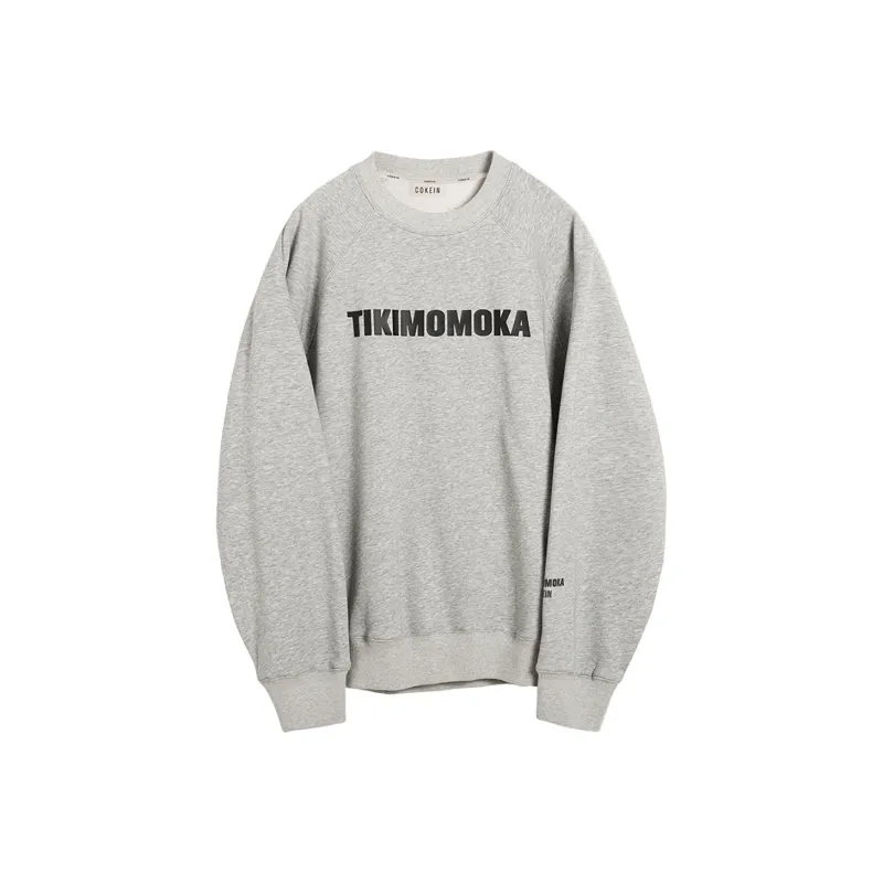 COKEIN x Tikimomoka Autumn And Winter Season Crew Neck Loose Fit Long Sleeved Sweatshirt Unisex Earth Tones-3