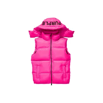 PURPLE BRAND Logo print Puffer Vest