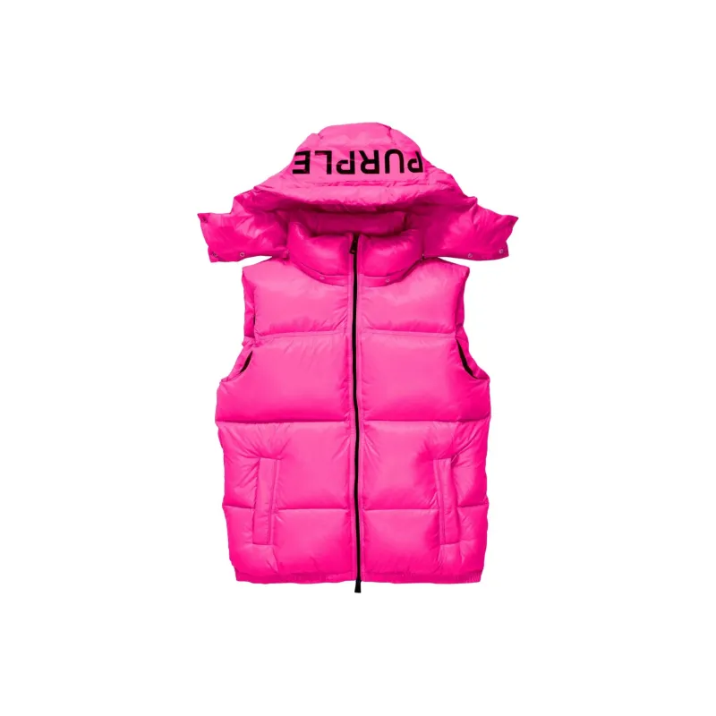 PURPLE BRAND Logo print Puffer Vest-0