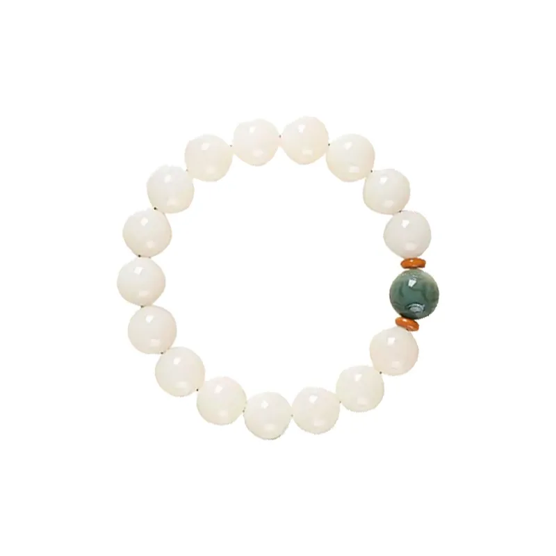 Blooming Petals White Jade Bodhi Bracelets Unisex-0