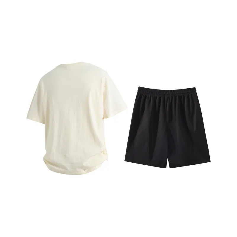 OGEK Casual Sportswear Unisex Black+Black Shorts-5