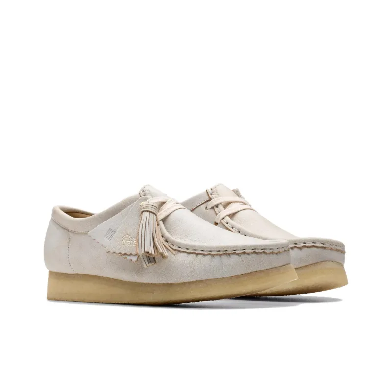 Clarks Wallabee Casual Single Shoes Women's White-2