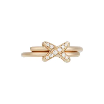 Chaumet Diamond Rings Unisex Rose Gold