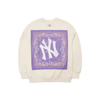MLB Cashew Flower Sweatshirts Unisex Milk White