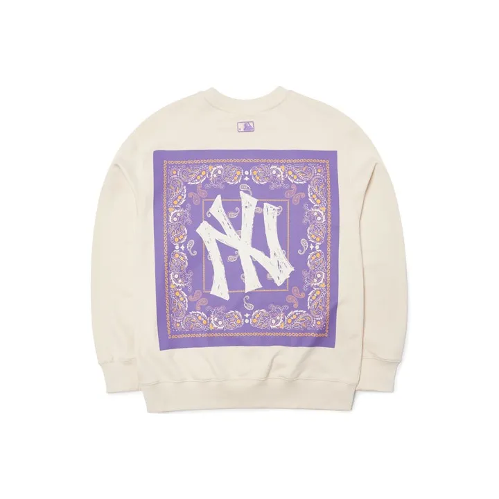 MLB Cashew Flower Sweatshirts Unisex Milk White-0