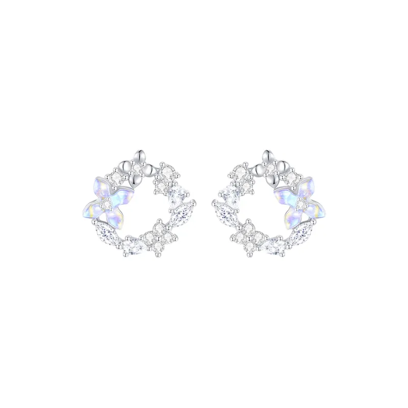 LUCKY ZHY S925 Silver Stud Earrings Women's-0