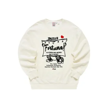 FILA Co branded Year Of The Tiger Collection Sweatshirts Unisex Cloud White