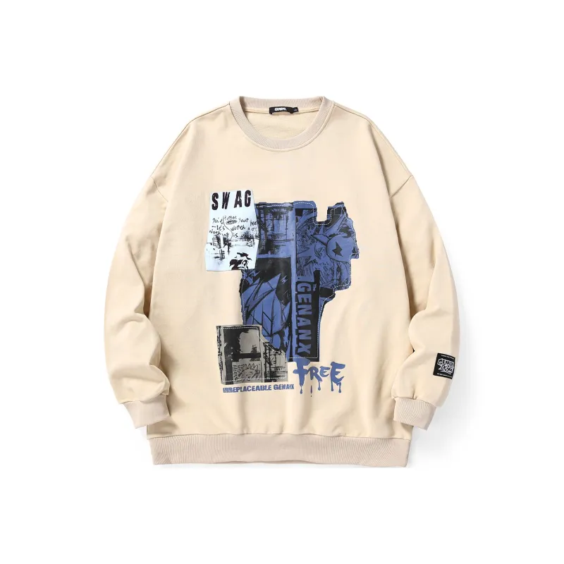 GENANX Crew Neck Loose Fit Regular Sweatshirt Unisex-5