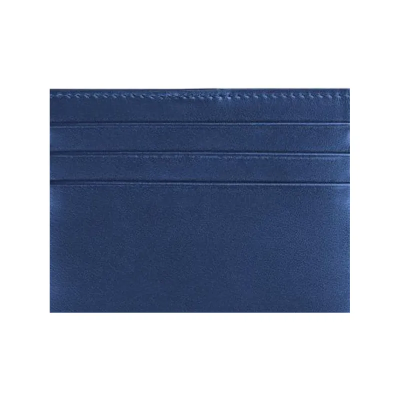 MONTBLANC Leather Card Clip Card Holder Men's Blue-3