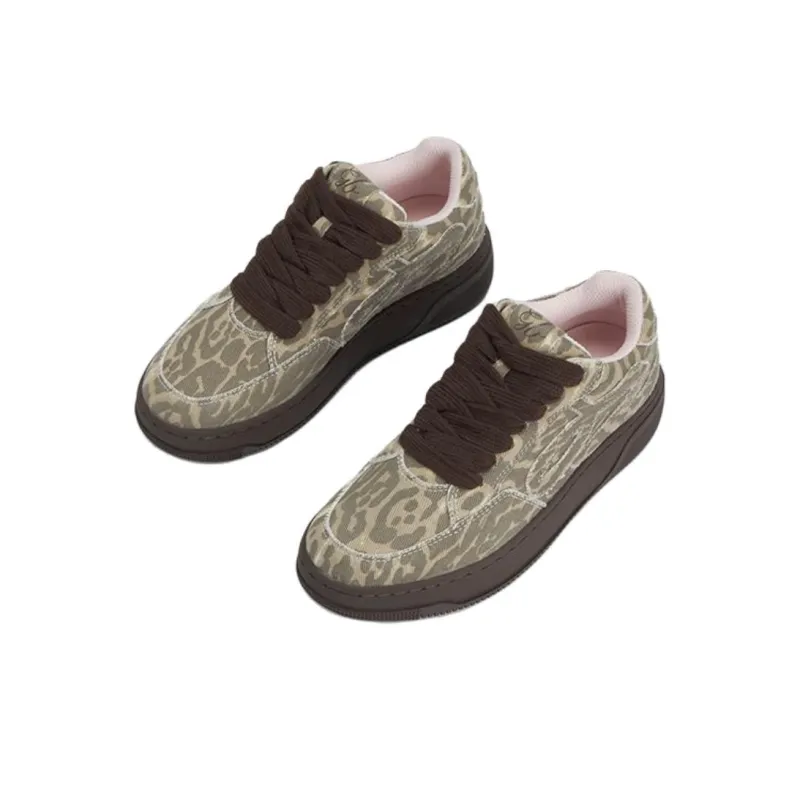 GOOD BAI Low Top Casual Shoes Unisex Light Leopard Print-2