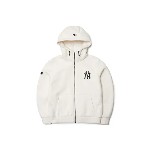 MLB Hooded Loose Fit Cardigan Sweatshirt Unisex Ivory White