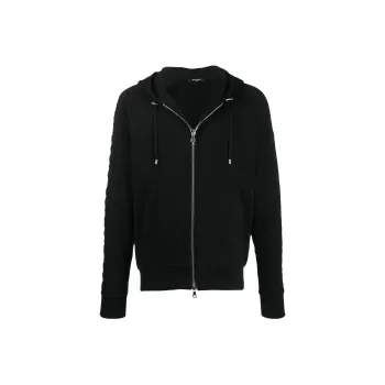 BALMAIN Embossed Logo panel Zipped Hoodie