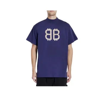 Balenciaga Crypto Logo Printed Crewneck T-Shirt