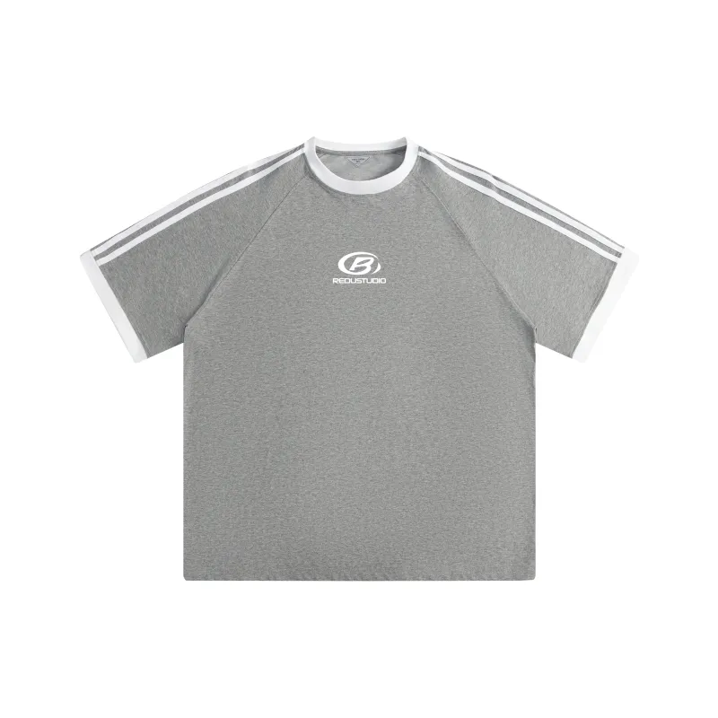 REDU T-Shirt Unisex White & Black Stripes-2