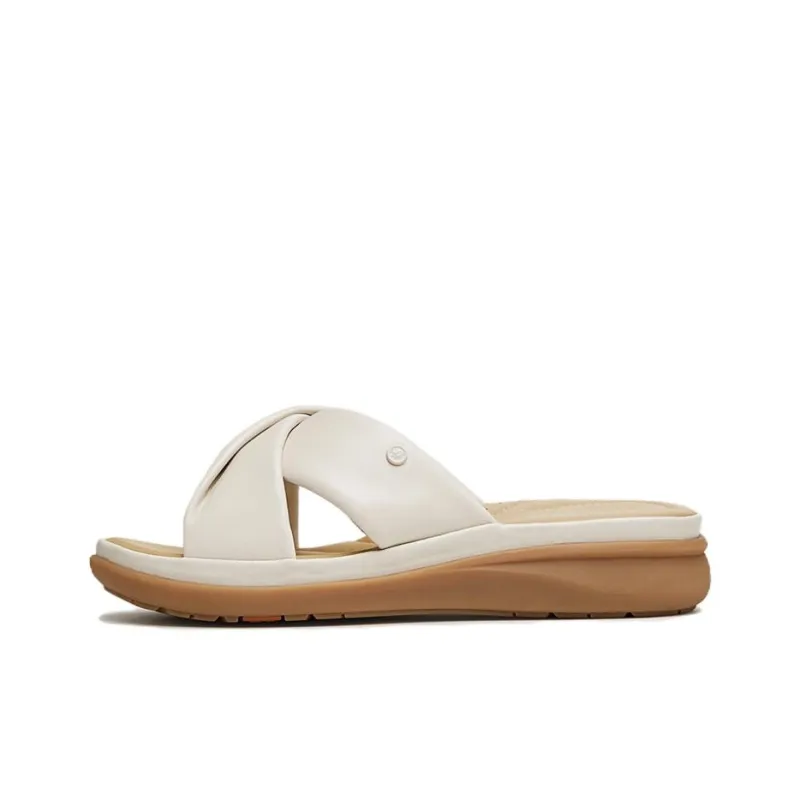 BATA Rubber Sole Leather Patchwork Slip Resistant Slide Slippers Women's-0