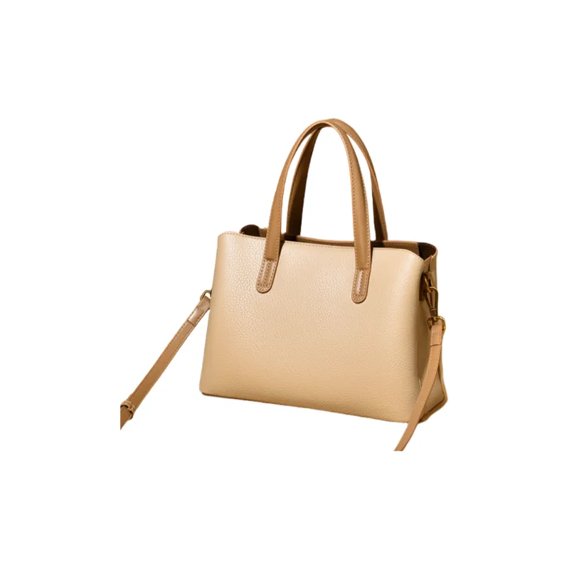 Versman PU Tote Bag Shopping Bag Shoulder Bag Crossbody Bag Handbag Regular Women's Chocolate/Apricot Khaki-5