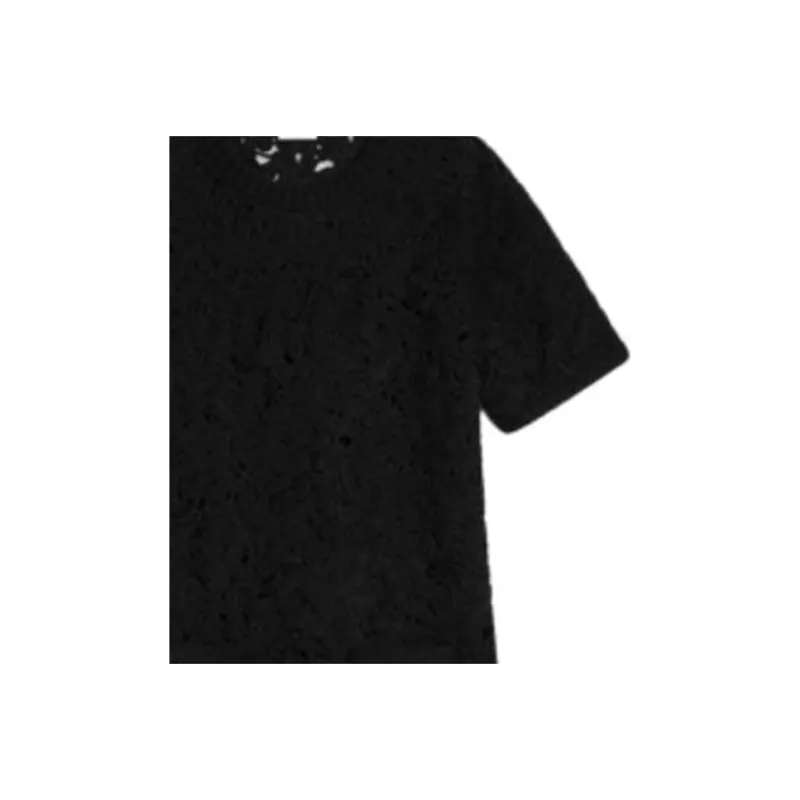 CELINE Mini Dress In Triomphe Cornelly Wool Short-Sleeved Dresses Women's Black-4