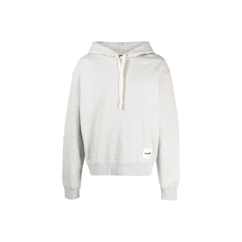 JIL SANDER + Logo Patch Drawstring Hoodie-0