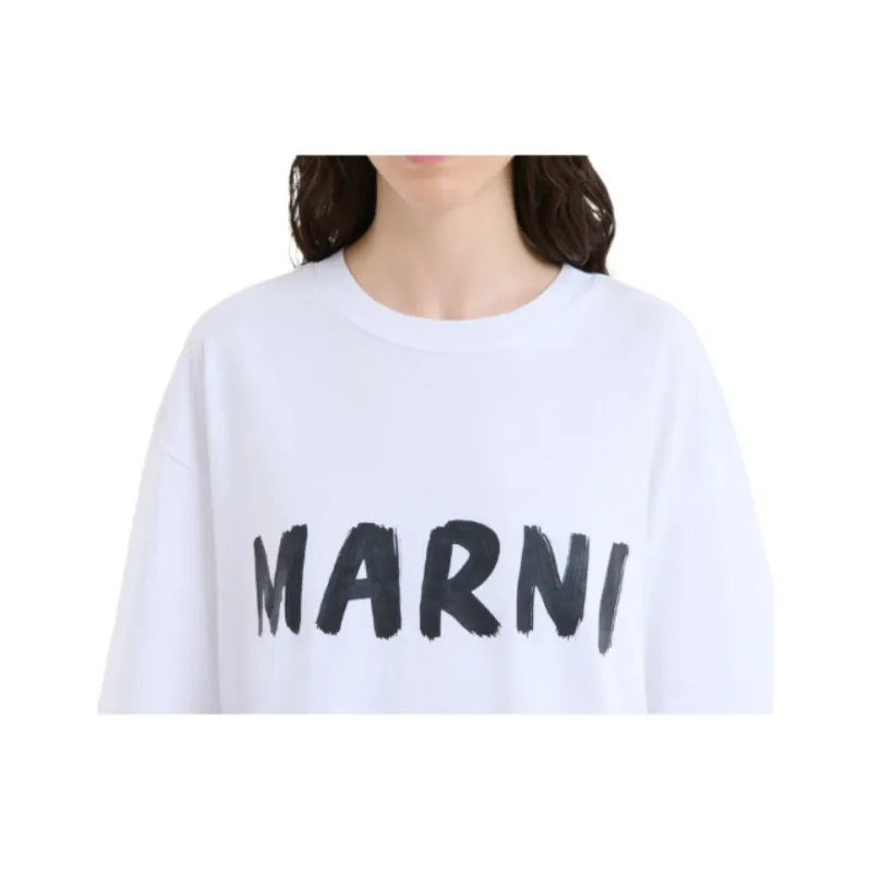 MARNI Logo Printed Jersey T Shirt-4
