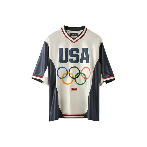 KITH Team Usa Faille Jersey Warmup Shirt-0