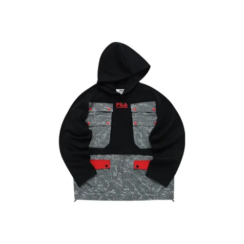 White Mountaineering X FILA FUSION Sweatshirts Men Pitch Black