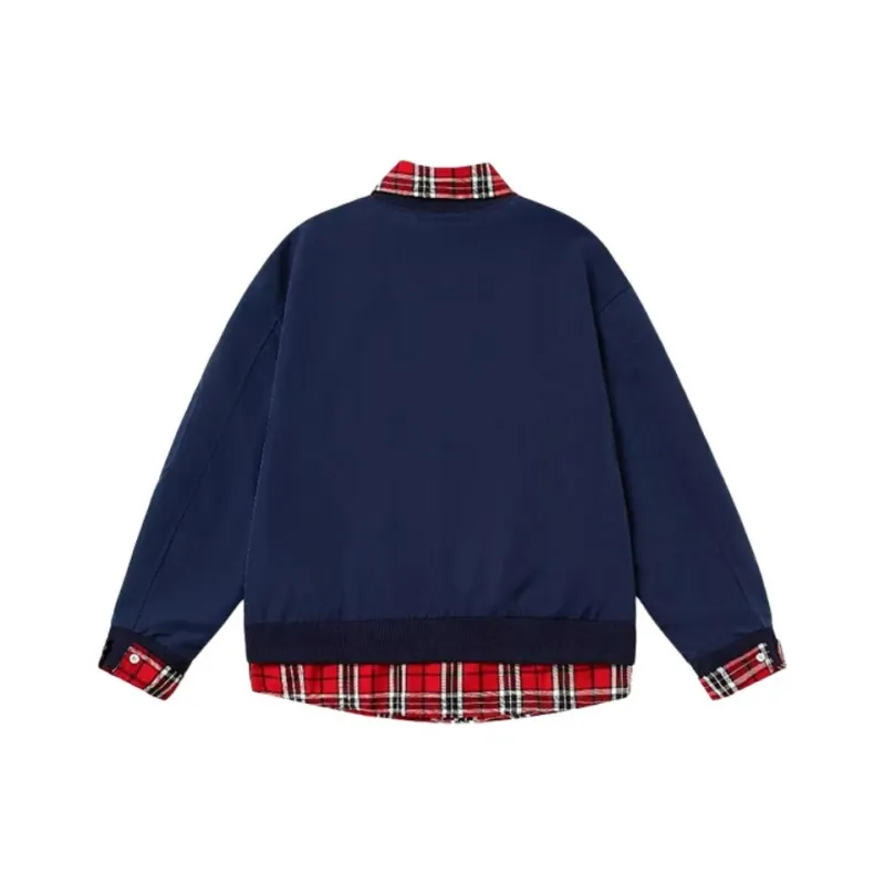 TESTUNG Jackets Coats Unisex Red Plaid-1