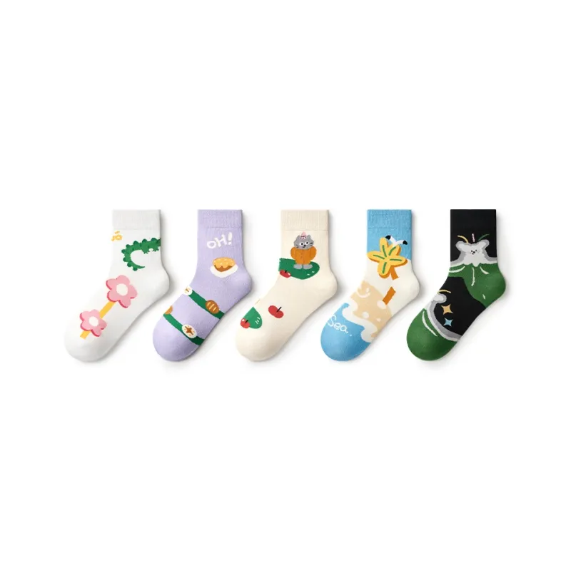 Primeet Mid Calf Socks Women's 5 Pack-6